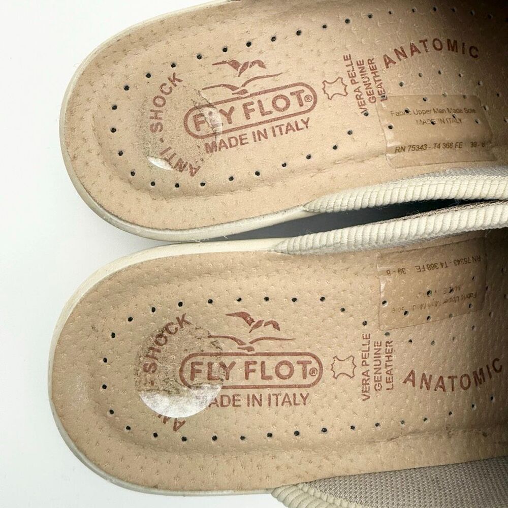 Fly Flot Womens Beige Slip-On Mule Shoes Cloth Slippers - US Size 8-8.5 / EU 39 - Picture 9 of 11